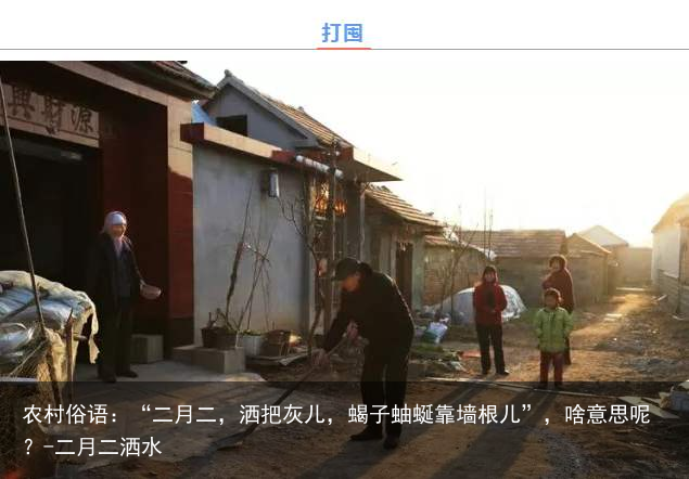 农村俗语：“二月二，洒把灰儿，蝎子蚰蜒靠墙根儿”，啥意思呢？-二月二洒水