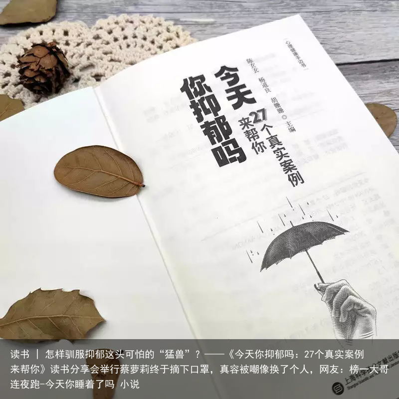 读书 | 怎样驯服抑郁这头可怕的“猛兽”？——《今天你抑郁吗：27个真实案例来帮你》读书分享会举行蔡萝莉终于摘下口罩，真容被嘲像换了个人，网友：榜一大哥连夜跑-今天你睡着了吗 小说