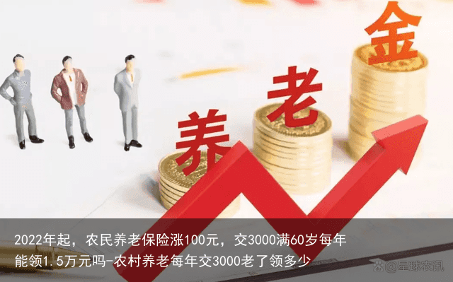 2022年起，农民养老保险涨100元，交3000满60岁每年能领1.5万元吗-农村养老每年交3000老了领多少