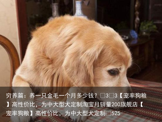 穷养篇：养一只金毛一个月多少钱？