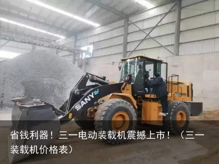 省钱利器！三一电动装载机震撼上市！（三一装载机价格表）