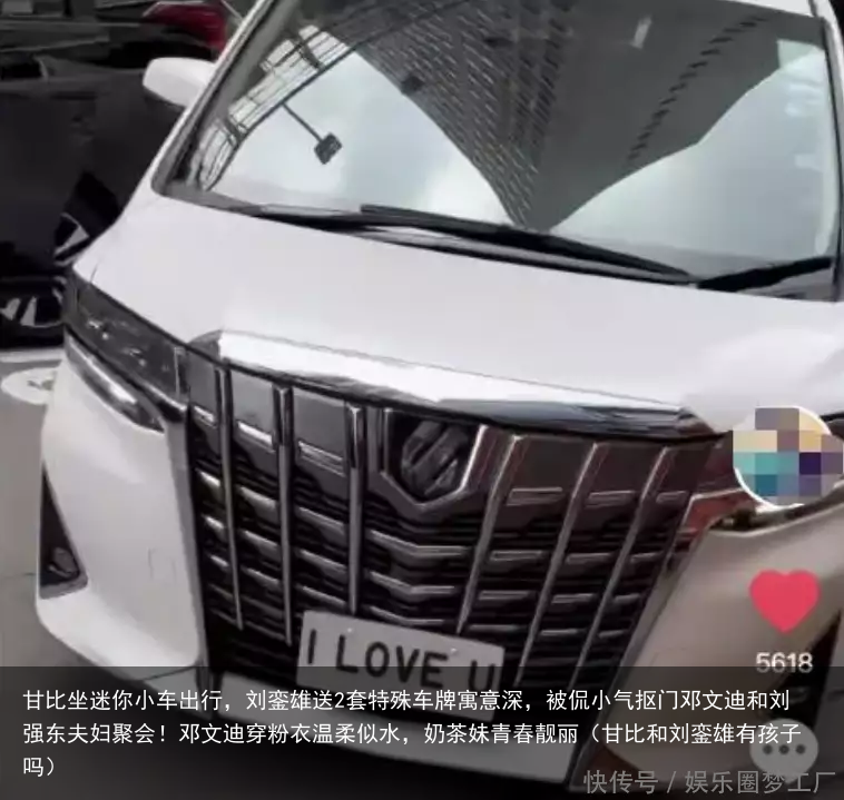甘比坐迷你小车出行，刘銮雄送2套特殊车牌寓意深，被侃小气抠门（甘比和刘銮雄有孩子吗）