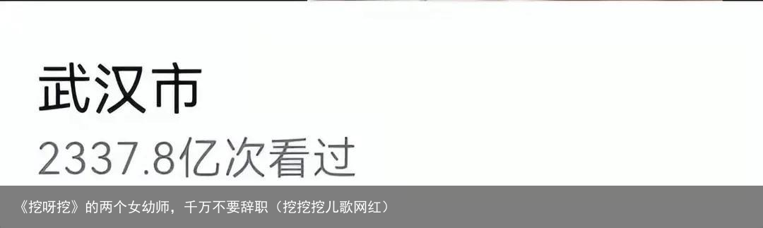 《挖呀挖》的两个女幼师，千万不要辞职（挖挖挖儿歌网红）