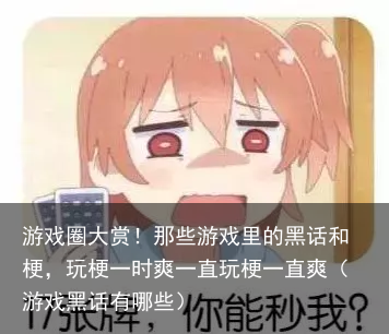 游戏圈大赏！那些游戏里的黑话和梗，玩梗一时爽一直玩梗一直爽（游戏黑话有哪些）