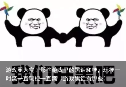 游戏圈大赏！那些游戏里的黑话和梗，玩梗一时爽一直玩梗一直爽（游戏黑话有哪些）