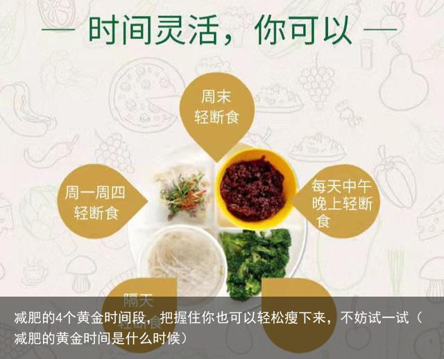 减肥的4个黄金时间段，把握住你也可以轻松瘦下来，不妨试一试（减肥的黄金时间是什么时候）