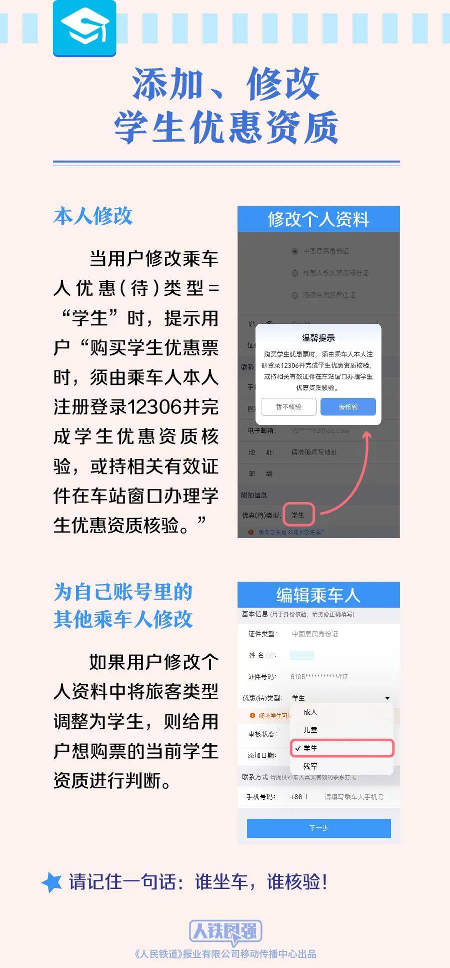 12306上新！事关学生购票核验（学生票核验与身份证信息不符）