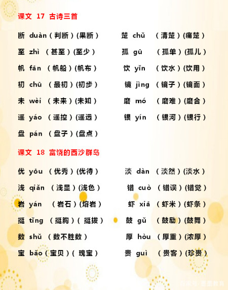 三年级语文田字格生字大全，生字注音、组词，孩子必备辅导资料！-三年级语文生字田字格书写图片