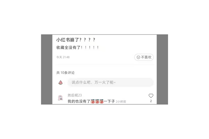 小红书5个月崩溃3次，收藏内容无法显示，种草乱象遭两大媒体批判（小红书被收藏的数量不显示怎么办）