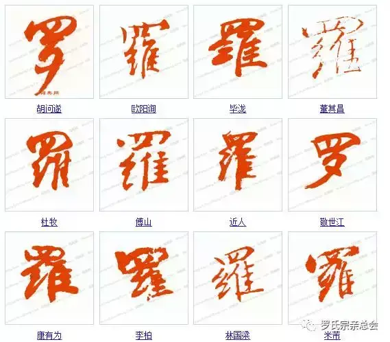 厉害了我的罗！罗字的100种写法！罗家人不容错过！-罗的书法字怎么写