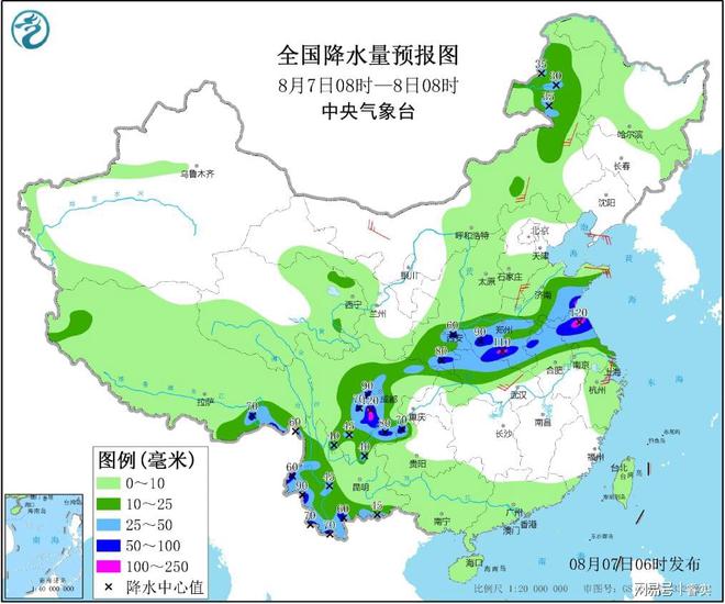 中央气象台：暴雨持续降临下列地区，8月7~9号，天气预报（8月4日暴雨）
