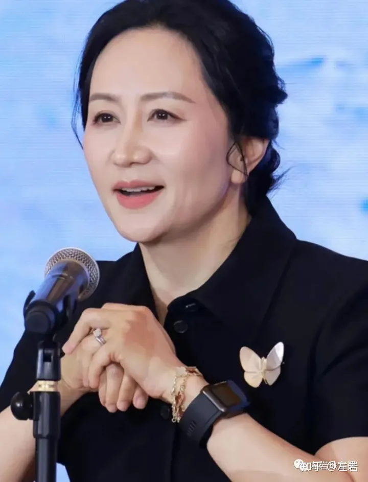 左岩：“破茧成蝶”孟晚舟，回国后首次公开露面，近10万蝴蝶胸针增添优雅自信本色！-孟晚舟左脚腕戴的是什么