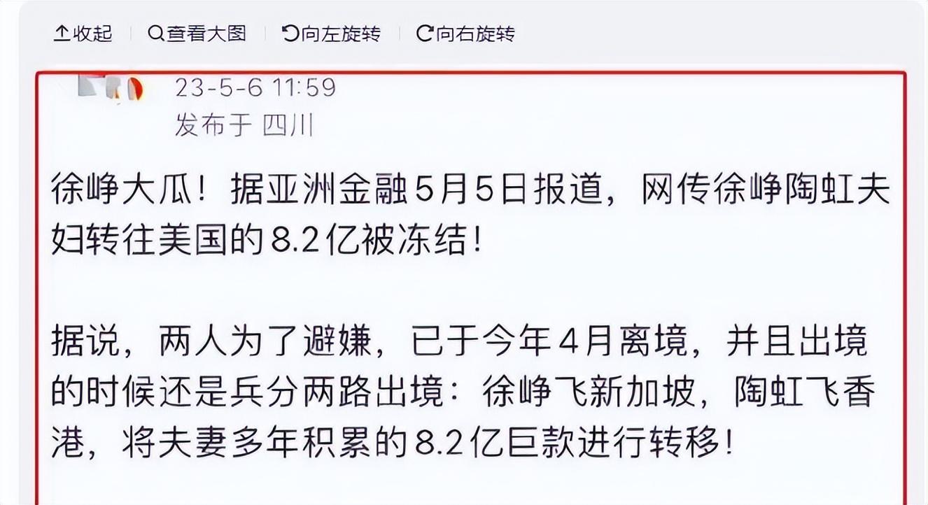 徐峥否认转移8亿资产逃往国外，同时也证明妻子陶虹的清白（徐峥和陶虹怎么好的）