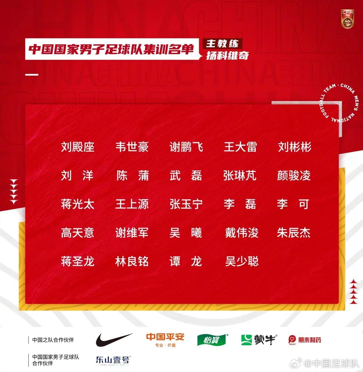 艾克森落选！国足世预赛集训名单：戴伟浚、韦世豪、吴少聪在列-国足世预赛参赛名单最新