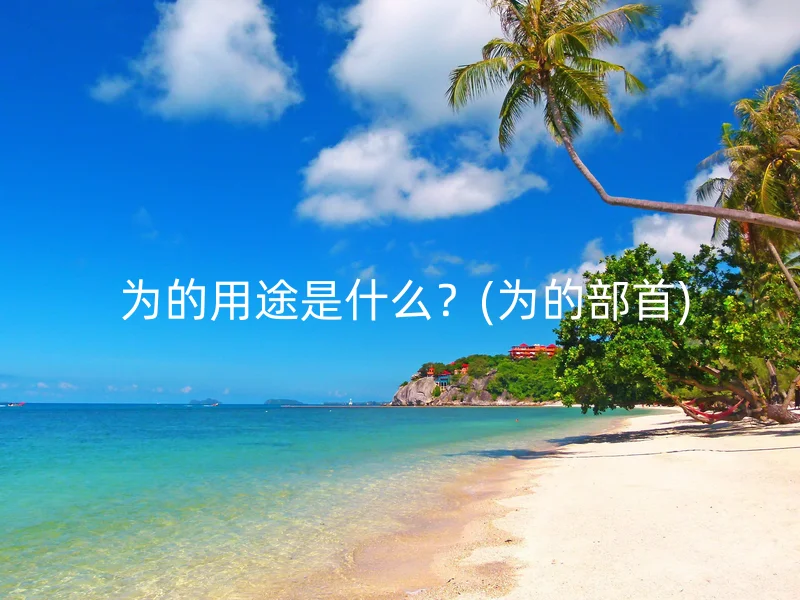  为的用途是什么？(为的部首)